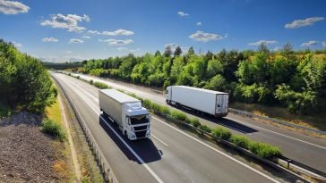 Semi trucks on expressway