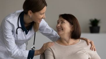 Doctor and patient shown