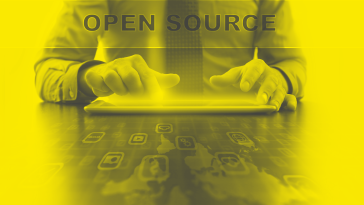 A programmer works with open-source software