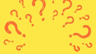 red question marks on a yellow field