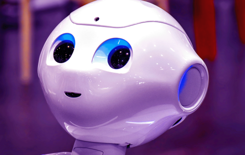 Smiling human-looking social robot