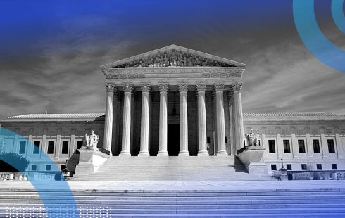 The exterior of the U.S. Supreme Court building