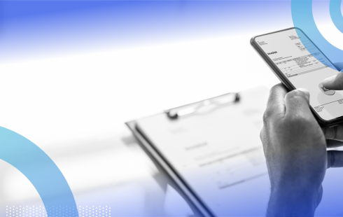 A user takes a smartphone picture using optical character recognition