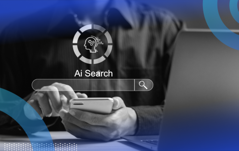 Person using AI search on their phone