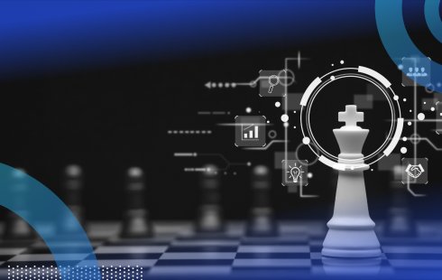 A chessboard with a software overlay highlighting the king