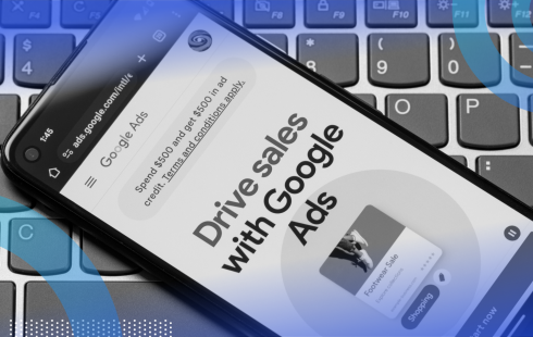 A smartphone showing Google Ads