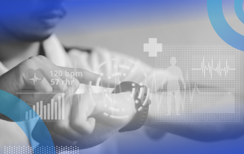 Athlete reviewing health data on healthtech watch