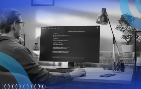 Person reading AI search results