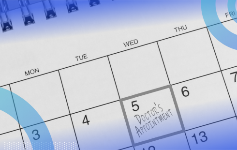 A calendar with "Doctor's appointment" written on the fifth