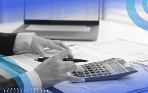 An accountant uses a calculator