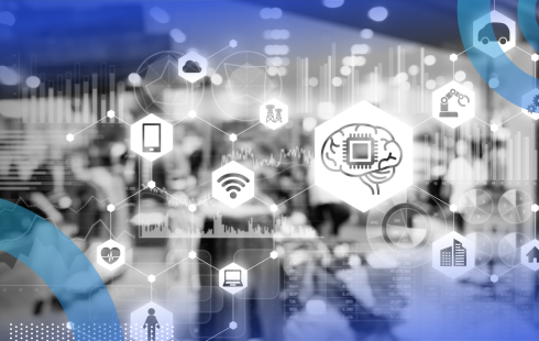 AI integration over a physical shopping space with overlay