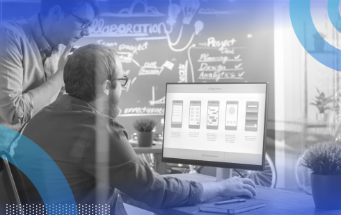 team of developers working on a mobile app