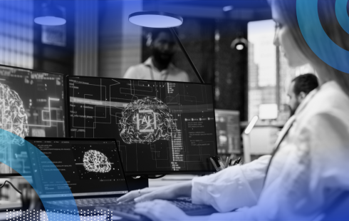 Developer working on an LLM project on computer