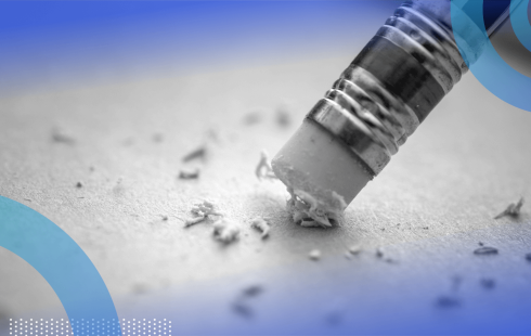 A pencil eraser on a page