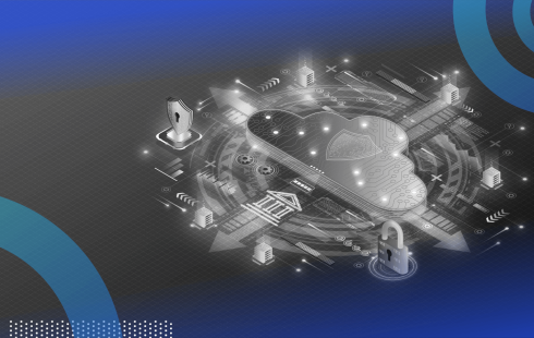 An image of a cloud with security icons