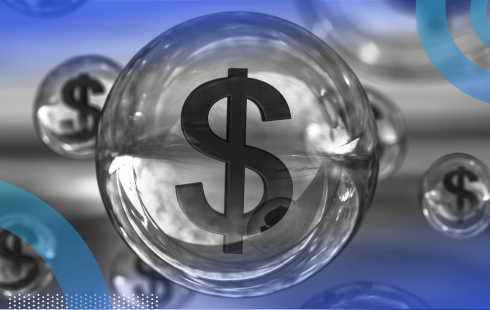 Bubbles filled with dollar signs