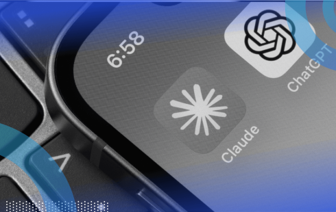 A smartphone showing the Claude and ChatGPT icons