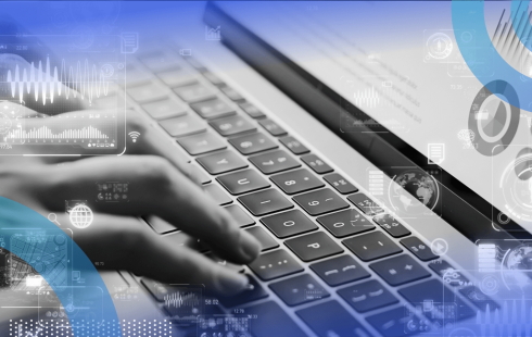 A closeup of hands typing on a keyboard