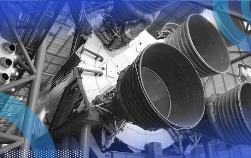The engines of a Saturn V rocket