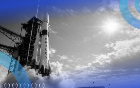 A SpaceX rocket prepares for takeoff