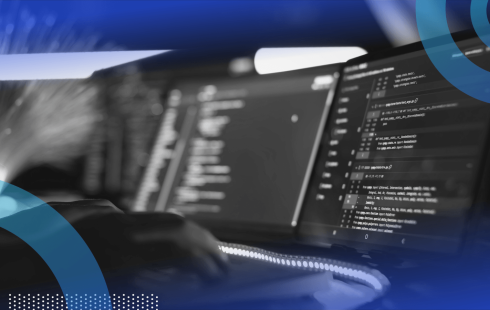 Code on computer monitors