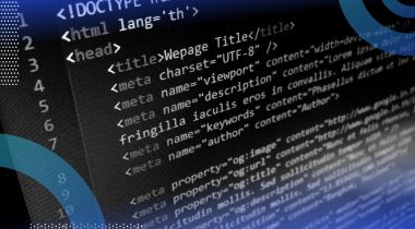 A screen with HTML code
