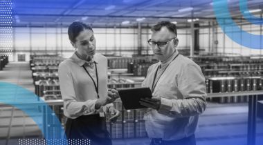 two people working in a data warehouse