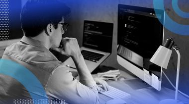 Data scientist writing code
