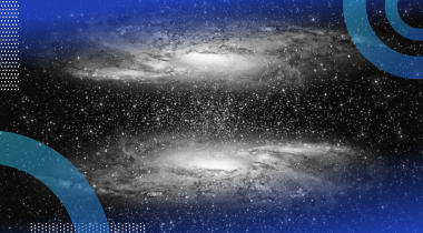 Two universes mirroring each other in space.