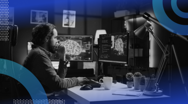 Developer working on a neural network model