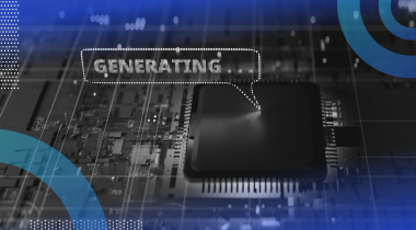 An AI chip generating text