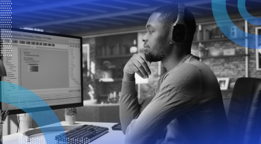 Developer reviewing code on desktop