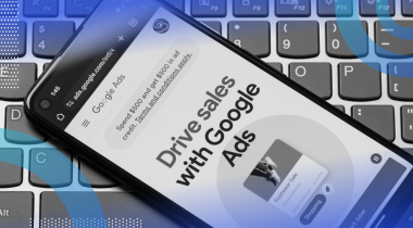 A smartphone showing Google Ads