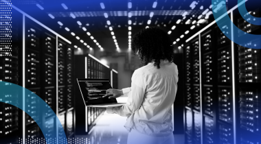 cybersecurity analyst reviewing data security in data hub