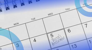 A calendar with "Doctor's appointment" written on the fifth