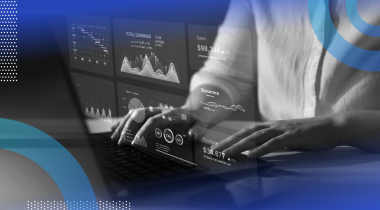 Data scientist reviewing data dashboard