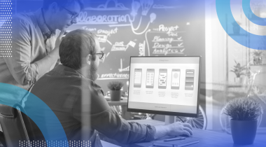 team of developers working on a mobile app