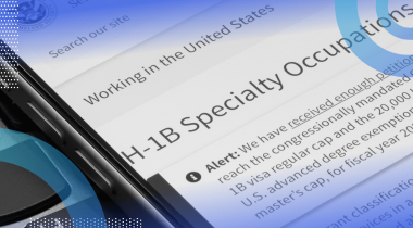 A screenshot of an H-1B visa application