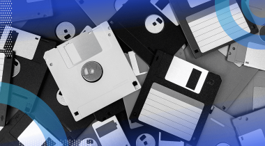 A pile of 3.5 inch floppy disks