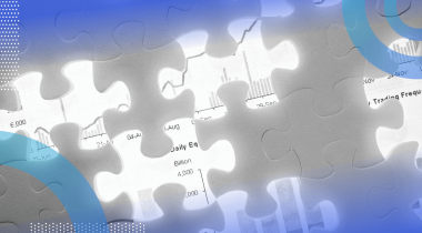 A puzzle obscures a data dashboard