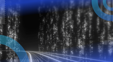 A digital rendering of a highway passing through code