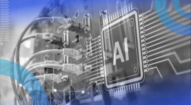A circuit board with AI written on it