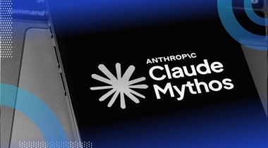 A smartphone with the Claude Mythos logo