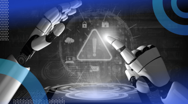 Robot hands click a warning icon