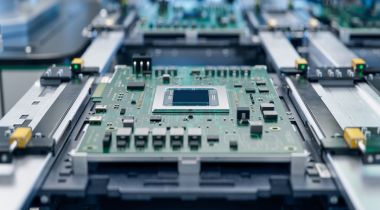 Close up of an AI chip