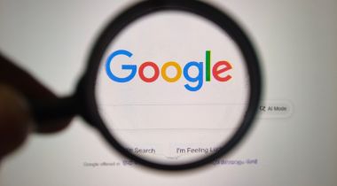 Google site with a magnifying glass over it