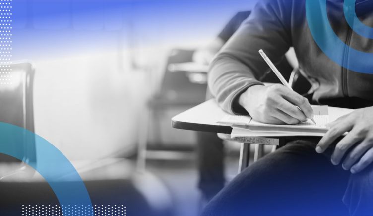 person taking a test