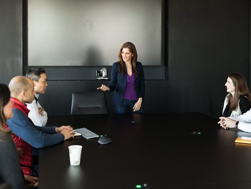 Sara leading a presentation