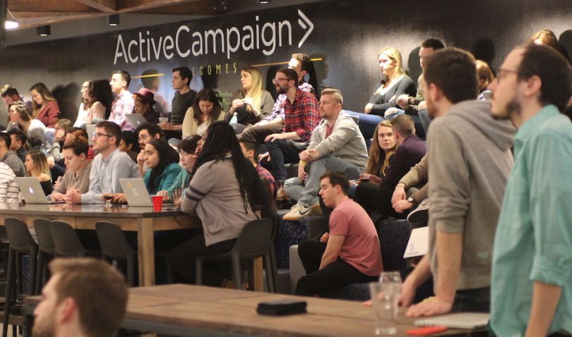ActiveCampaign staff gathered for meeting