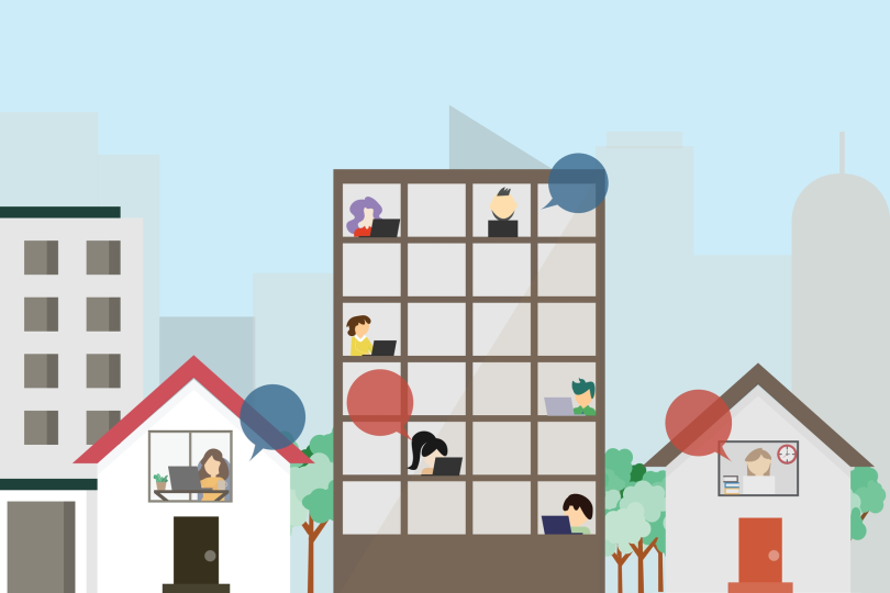 Office and Remote Work Graphic